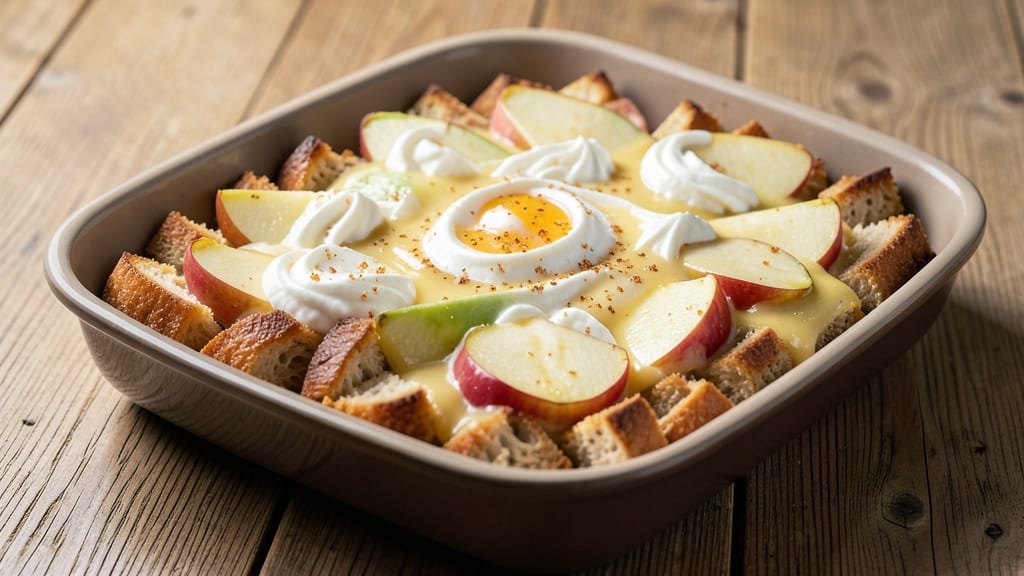 Apple Bread Pudding Microwave Recipe: Spiced Apple Chunks and Vanilla Cream in Minutes