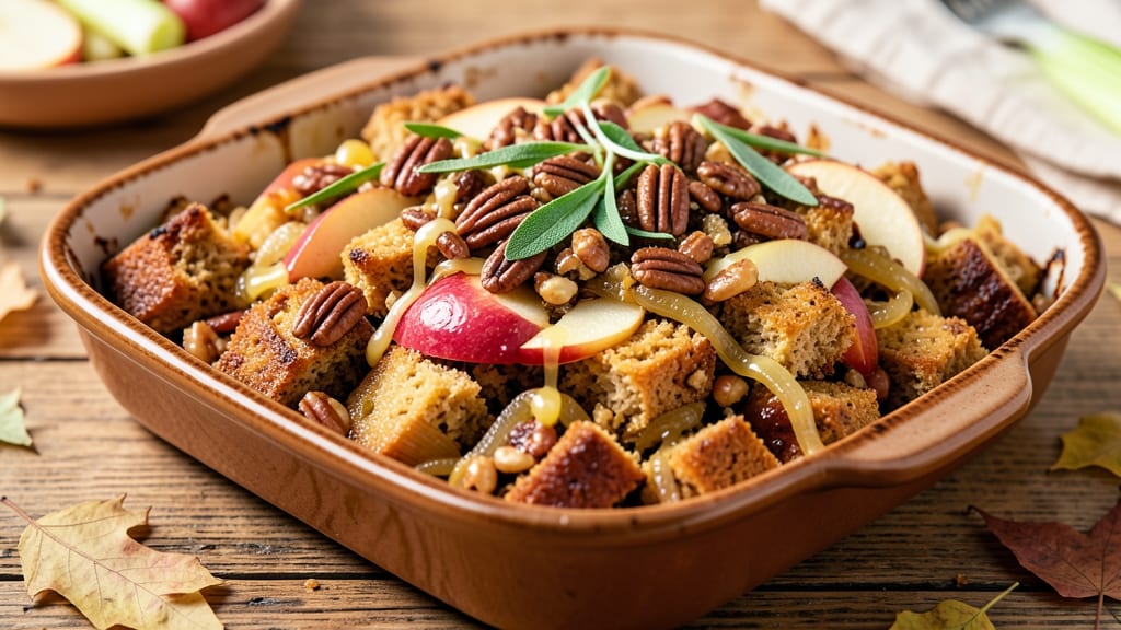 Apple Pecan Cornbread Stuffing Recipe: Warm Spice and Nutty Crunch Fusion