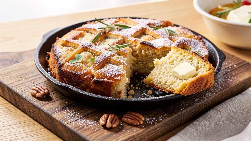 Award-Winning Sweet Cornbread Recipe: Golden Crust With Honeyed Walnut Swirls