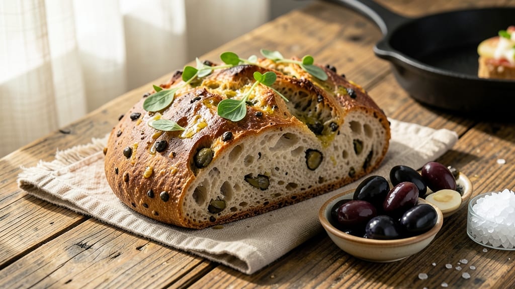 Artisan Olive Bread Recipe: Mediterranean Herb Crust With Tangy Depth