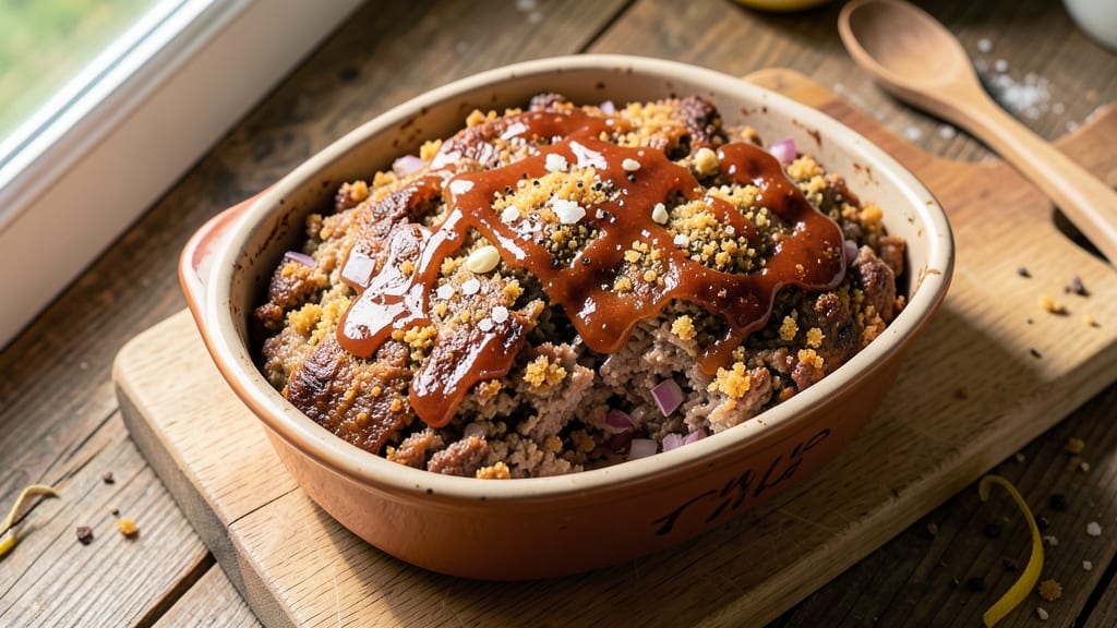 2 Lb Meatloaf Recipe with Bread Crumbs All: Glazed Top Crust That Locks in Moisture