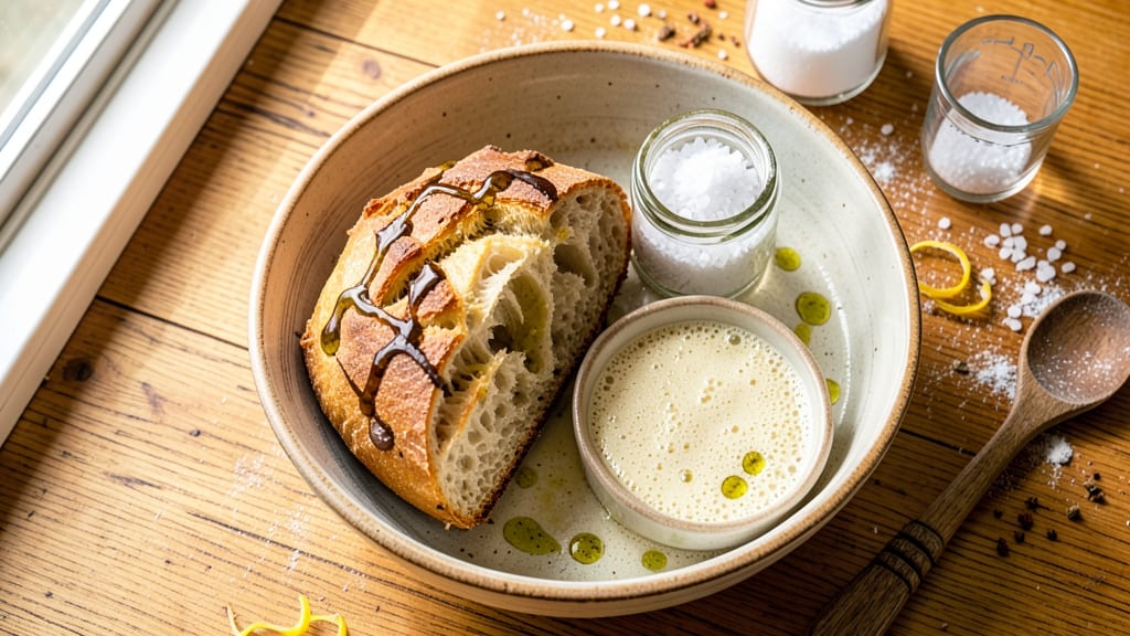 Artisinal Bread Recipe: Crusty Gold Edges and Open Crumb Structure