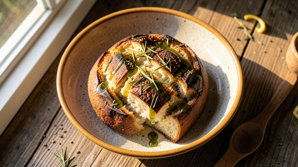 Artisan Olive Oil Bread Recipe: Golden Crust With Fragrant Herbs Inside